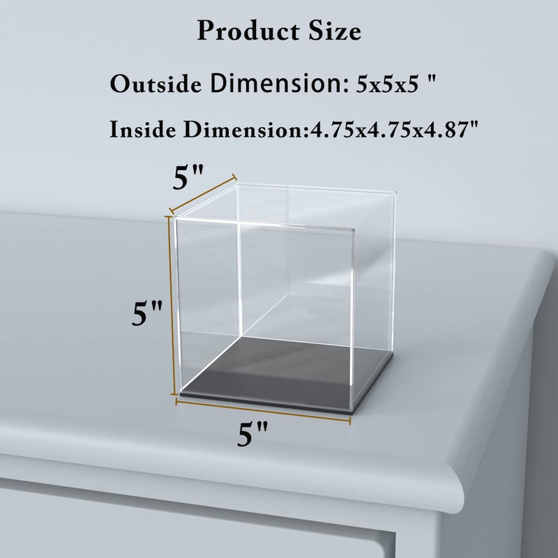 SVENJBB Acrylic Display Case, 5x5x5 Inch Clear Acrylic Boxes for Display, Self-Assembly Display Cases for Collectibles, Toys and Sport Goods - Image 4